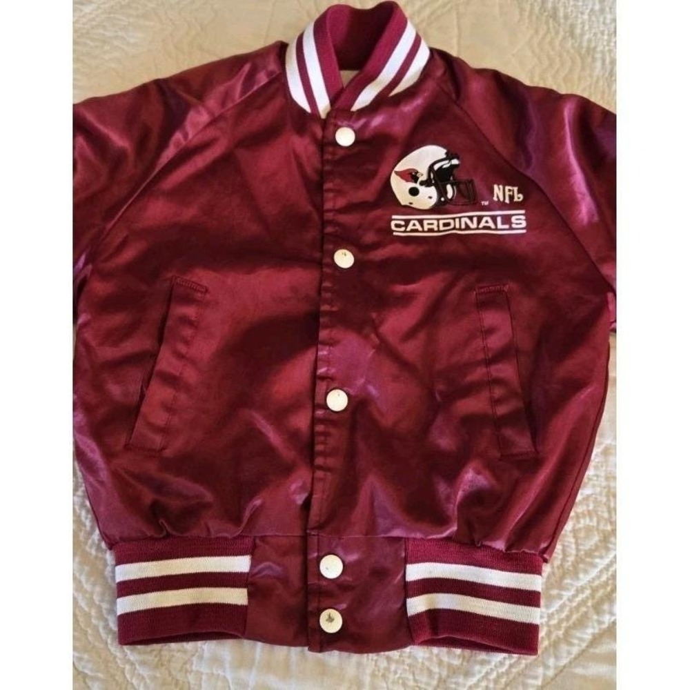 Chalk Line Phoenix Cardinals Kids Youth 6 8 Burgundy Satin Snap-Front Jacket NFL